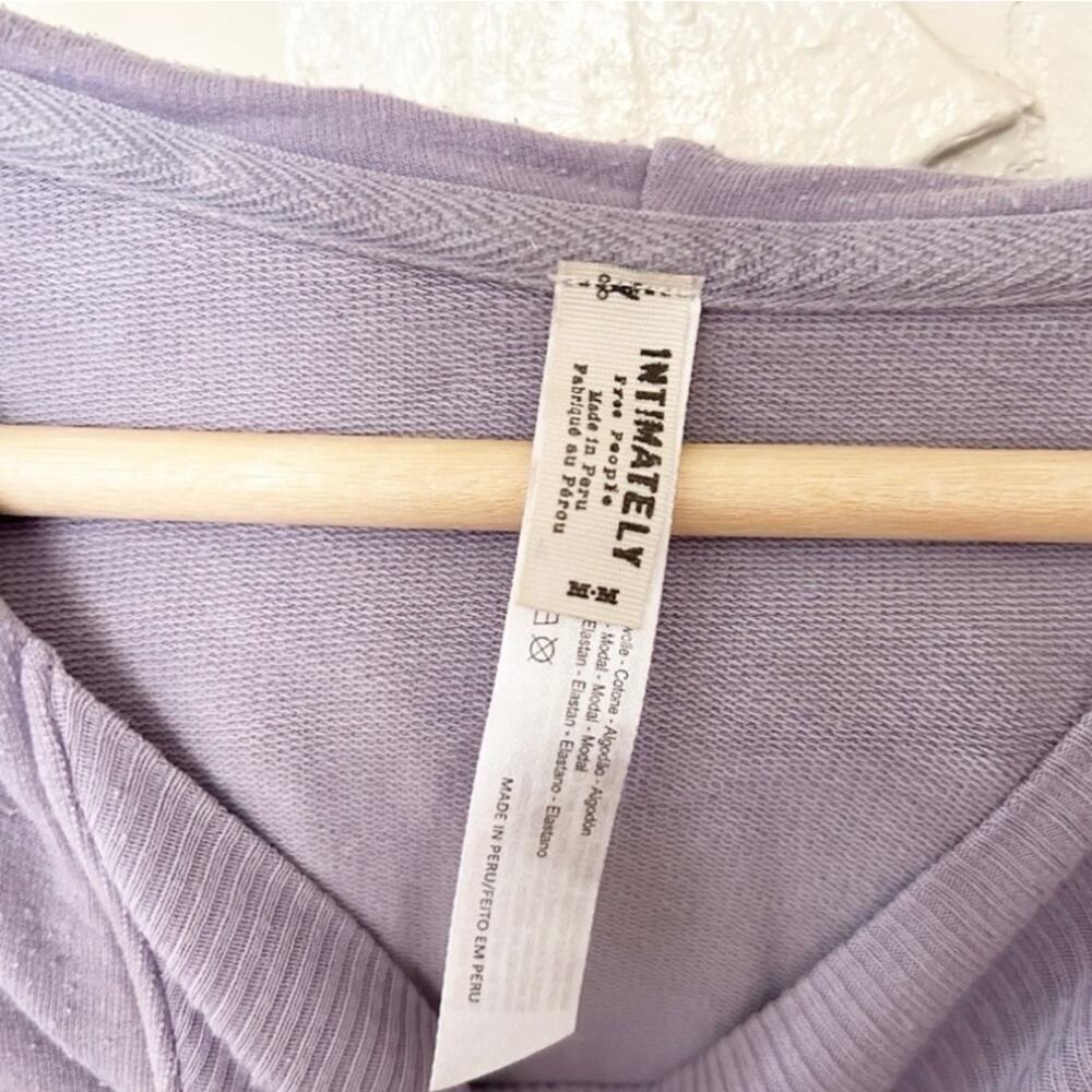 Intimately Free People Cropped Hoodie Lavender Cotton Stretch Pullover Size M - Picture 4 of 4